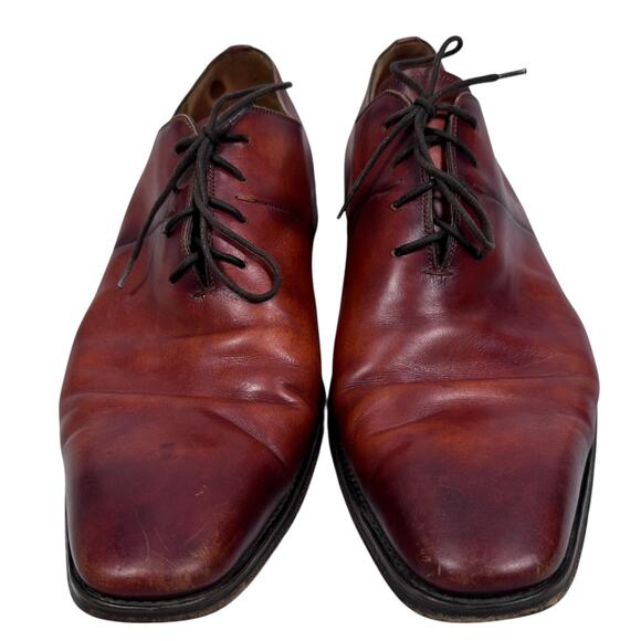 Magnanni Cornado Oxford Shoes Men’s 13 M Brown Leather Lace-Up Square Toe Formal - Picture 2 of 10